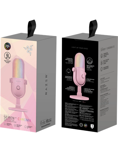 Microfon Gaming Razer Seiren V3 Chroma, Cu fir, Quartz