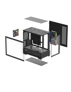 Carcasă PC Deepcool CG380 3F, Mini-Tower, Fără PSU, Negru 2