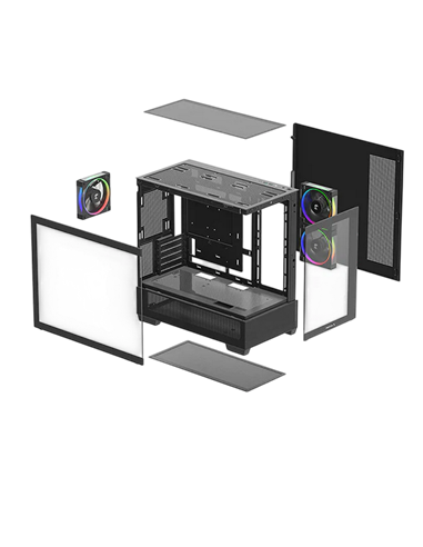 Компьютерный корпус Deepcool CG380 3F, Mini-Tower, Без блока питания, Чёрный