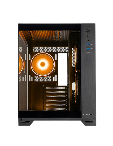 Компьютерный корпус Chieftec Visio, Midi-Tower, Без блока питания, Чёрный