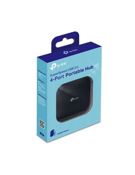TP-Link UH400 USB Hub,  mini-size, 4 ports, USB 3.0, Built-in USB connector cable