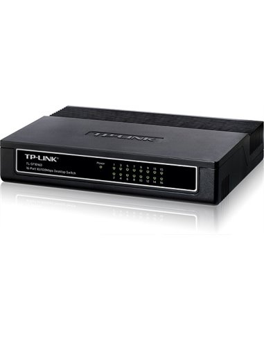 TP-LINK TL-SF1016D  16-port Desktop Switch, 16 10/100M RJ45 ports, Plastic case