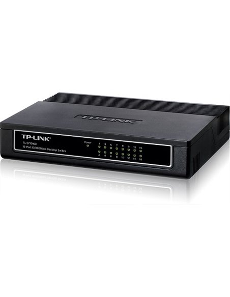 TP-LINK TL-SF1016D  16-port Desktop Switch, 16 10/100M RJ45 ports, Plastic case