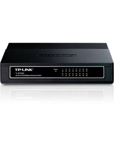 TP-LINK TL-SF1016D  16-port Desktop Switch, 16 10/100M RJ45 ports, Plastic case