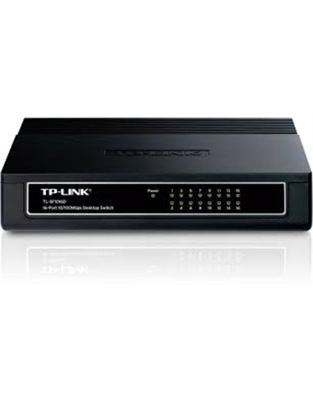 TP-LINK TL-SF1016D  16-port Desktop Switch, 16 10/100M RJ45 ports, Plastic case