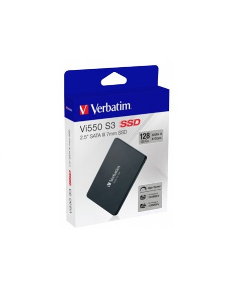 2.5” SSD 128GB  Verbatim VI550 S3, SATAIII, Sequential Reads: 550 MB/s, Sequential Writes: 430 MB/s, Maximum Random 4k: Read:...