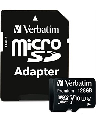 Карта памяти microSDXC 128GB Verbatim Premium, 90MB/s, + SD adapter