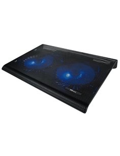 Trust  Azul, Notebook Cooling Pad up to 17.3”, 2x125 mm silent cooling fans illuminated by 4 blue LED lights, Black 2