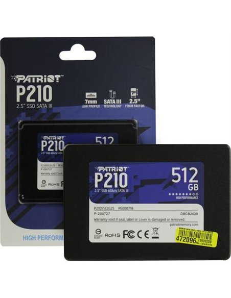 2,5” SSD Patriot P210 512GB