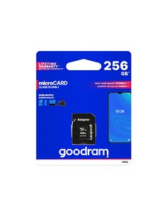 Card de memorie microSD 256GB Goodram M1AA, 90MB/s, + SD adapter 2