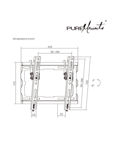 Suport TV de perete pentru 23-43” PureMounts BT210