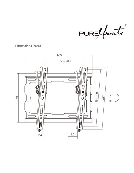 Настенное крепление для телевизора 23-43” PureMounts BT210