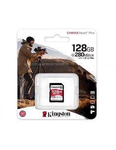 Карта памяти SD 128GB V60 Kingston Canvas React Plus, 280MB/s, UHS-II