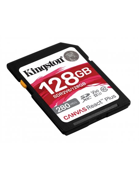 Card de memorie SD 128GB V60 Kingston Canvas React Plus, 280MB/s, UHS-II
