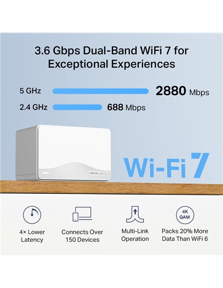 Mesh Wi-Fi System MERCUSYS Halo H25BE (2-pack) / AC3600 Dual Band / 3 x Gigabit LAN Port