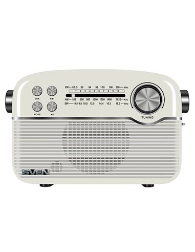 Boxa portabila SVEN SRP-500, White / 3W / Bluetooth / FM/AM/SW Radio / USB / microSD