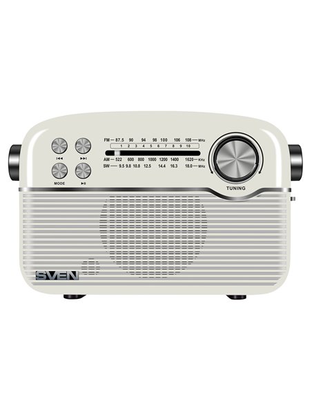 Колонка Портативная SVEN SRP-500, White / 3W / Bluetooth / FM/AM/SW Radio / USB / microSD