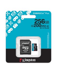 Card de memorie microSD 256GB Kingston Canvas Go Plus Gen 4, A2, up to 200MB/s, + SD adapter
