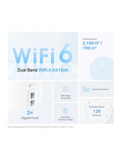 Mesh Wi-Fi 6 система TP-LINK Deco X10(2-pack)/ AX1500 Dual Band /  2 LAN/WAN Gigabit Port 2
