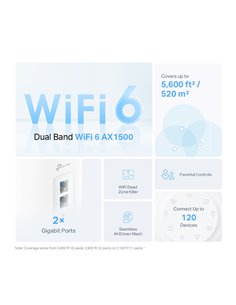 Mesh Wi-Fi 6 система TP-LINK Deco X10(3-pack)/ AX1500 Dual Band /  2 LAN/WAN Gigabit Port 2