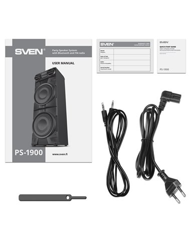 Boxa portabila SVEN PS-1900 Black / 1000W / Bluetooth / NFC / FM tuner / USB