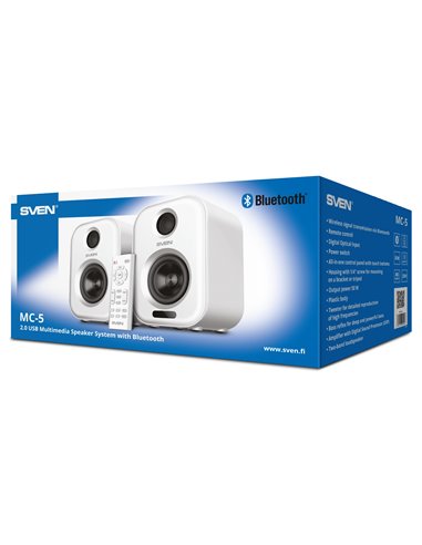 Boxe 2.0 SVEN MC-5 / 50W RMS, Bluetooth / USB / White