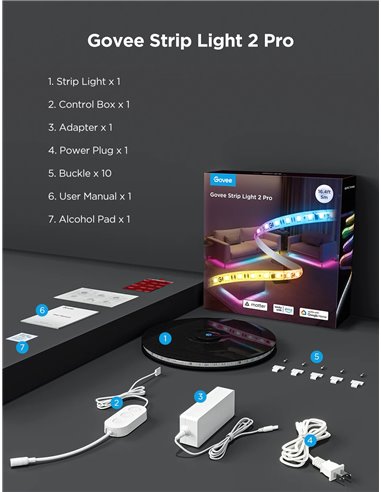 Световая полоса GOVEE RGBICWW LED Strip Light 2 Pro 5m