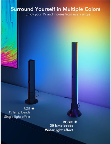 Bare luminoase TV GOVEE RGBIC TV Light Bars for 45-70 inch TVs