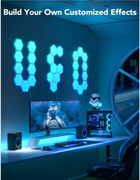 Шестиугольные световые панели GOVEE Glide Hexa Light Panels / 10 Pack / Wi-Fi + BT / Multicolor