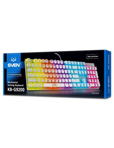 Механическая игровая клавиатура SVEN KB-G9200 RGB / USB / 1.8m / White