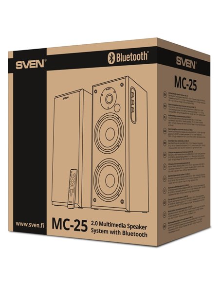 Колонки 2.0 SVEN MC-25/ 150W RMS/ Bluetooth/ HDMI Arc/ optical/ USB
