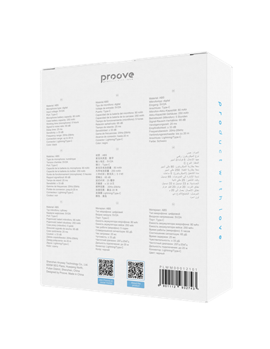 Microfon portabil pentru înregistrare vocală Proove Live, Fără fir, Negru