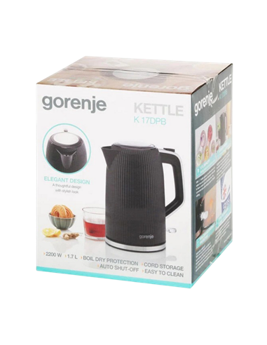 Электрочайник Gorenje K17DPB, Чёрный