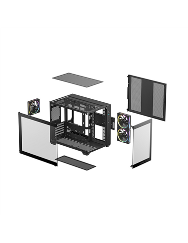 Компьютерный корпус Deepcool CG330 3F, Midi-Tower, Без блока питания, Чёрный