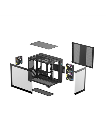 Компьютерный корпус Deepcool CG330 3F, Midi-Tower, Без блока питания, Чёрный