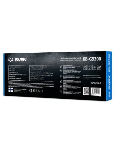 Клавиатура SVEN KB-G9300, Проводное, Чёрный