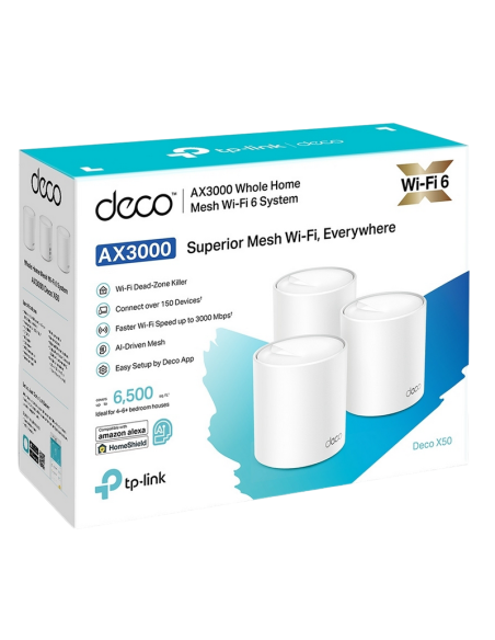 Sistem Wi-Fi Mesh TP-LINK Deco X50 (3-pack), Alb