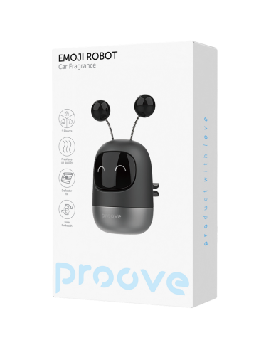 Aromatizator auto Proove Emoji Robot Happy, Negru