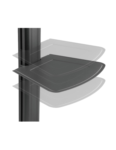 Подставка под телевизор на ножке Reflecta TV Stand 65P-Shelf, #23197, Чёрный