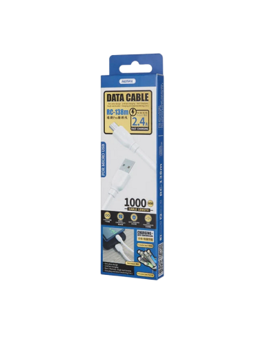 Cable de date Remax RC-138m, USB/micro-USB, 1m, Alb