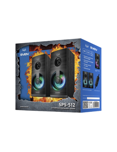 Компьютерные колонки 2.0 SVEN SPS-512, Чёрный
