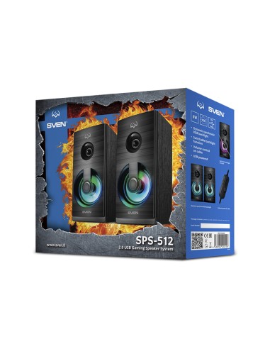 Boxe pentru calculator 2.0 SVEN SPS-512, Negru