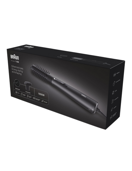 Uscător de păr-perie Braun AS4.2, 1000W, Negru