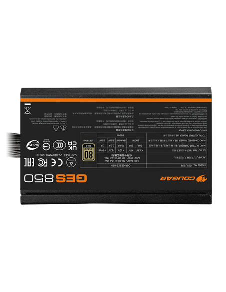 Блок питания для компьютеров Cougar Power GES 850, 850Вт, ATX, Немодульный