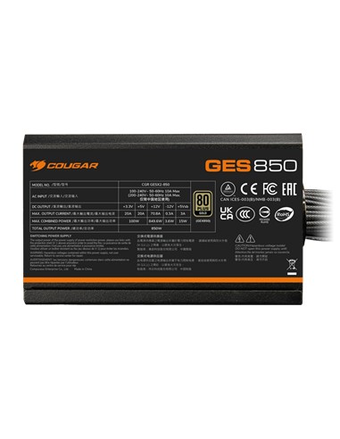 Блок питания для компьютеров Cougar Power GES 850, 850Вт, ATX, Немодульный