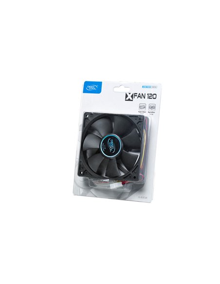 120mm Case Fan - DEEPCOOL ”XFAN 120” Fan, 120x120x25mm, 1300rpm, 25dBa, 44.7CFM, Hydro Bearing, Big 4Pin and 3Pin Molex, Black