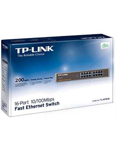 Switch TP-LINK TL-SF1016 / 16 port / 100Mb / RJ45 / 1U 19-inch rack-mountable steel case