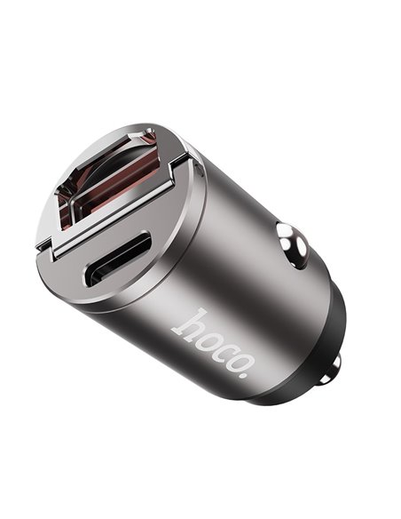 Incarcator auto USB HOCO DZ1 PLUS / 2 x USB charger, Total output: 5V/4.8A / up to PD3.0 / QC3.0 / Super mini car charger / S...