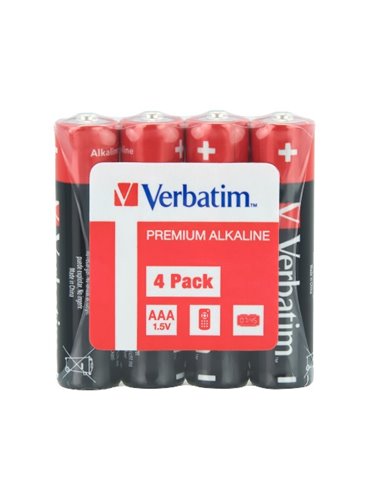 Verbatim Alcaline Battery  AAA, 4pcs, Pack Shrink