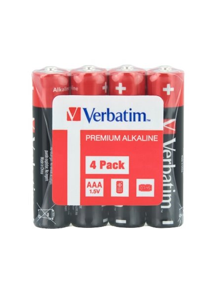 Verbatim Alcaline Battery  AAA, 4pcs, Pack Shrink